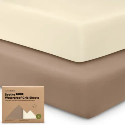 Keababies 2-pack Soothe [protect+] Waterproof Crib Sheets In Latte