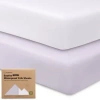 Keababies 2-pack Soothe [protect+] Waterproof Crib Sheets In Lilac