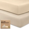 Keababies 2-pack Soothe [protect+] Waterproof Crib Sheets In Macadamia