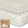 Keababies 2-pack Soothe [protect+] Waterproof Crib Sheets In Pine Grove