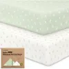 Keababies 2-pack Soothe [protect+] Waterproof Mini Crib Sheets In Green