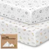 Keababies 2-pack Soothe [protect+] Waterproof Mini Crib Sheets In Keasafari