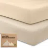 Keababies 2-pack Soothe [protect+] Waterproof Mini Crib Sheets In Macadamia