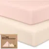 Keababies 2-pack Soothe [protect+] Waterproof Mini Crib Sheets In Pink