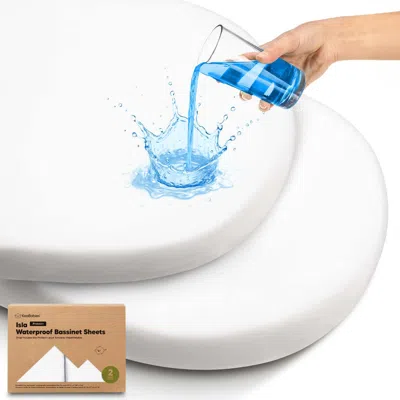 Keababies 2-pack Isla [protect+] Waterproof Bassinet Sheets In White