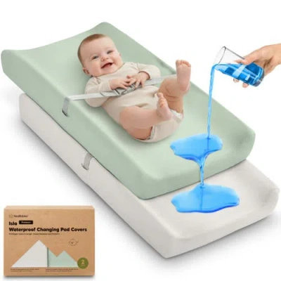 Keababies 2-pack Isla [protect+] Waterproof Changing Pad Covers In Green