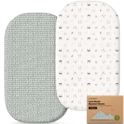 Keababies 2-pack Lyra Muslin Bassinet Sheets In Multi
