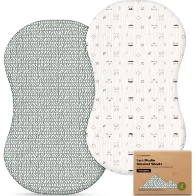 Keababies 2-pack Lyra Muslin Bassinet Sheets In White