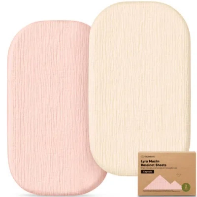 Keababies 2-pack Lyra Muslin Bassinet Sheets In Multi