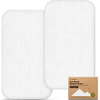 Keababies 2-pack Lyra Muslin Bassinet Sheets In White