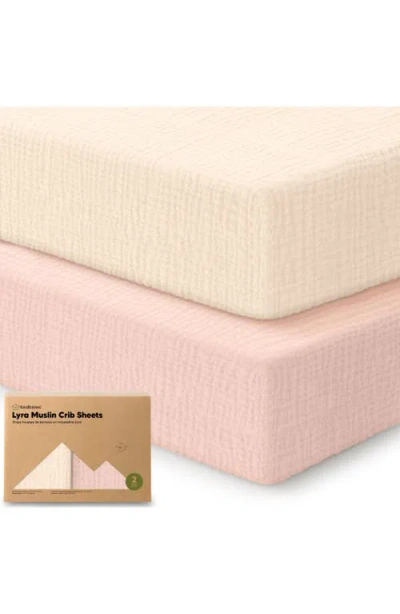 Keababies 2-pack Lyra Muslin Crib Sheets In Pink