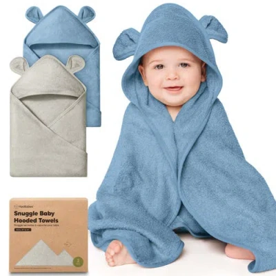 Keababies 2-pack Snuggle Hooded Towels In Blue