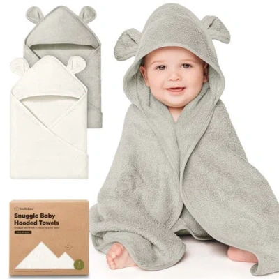 Keababies 2-pack Snuggle Hooded Towels In Gray
