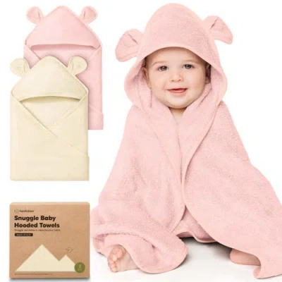 Keababies 2-pack Snuggle Hooded Towels In Pink