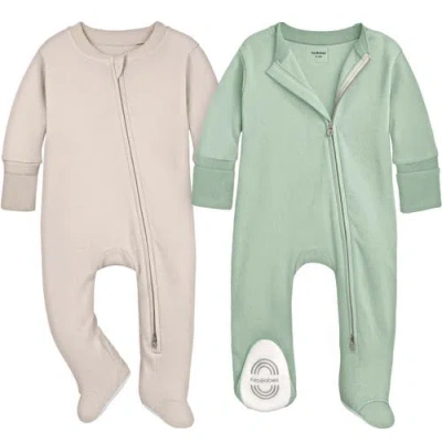 Keababies 2-pack Soothe Baby Sleep & Play Footies In Multi