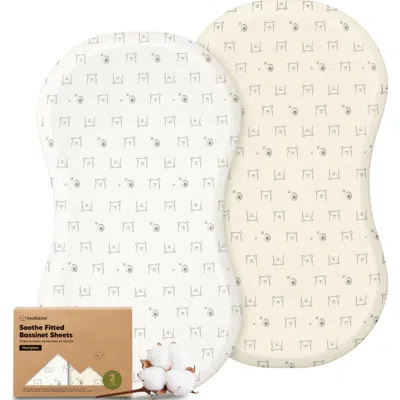 Keababies 2-pack Soothe Fitted Bassinet Sheets In Neutral