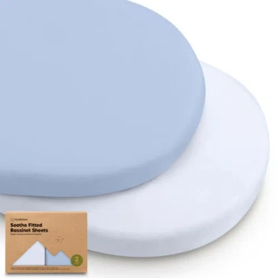 Keababies 2-pack Soothe Fitted Bassinet Sheets In Blue