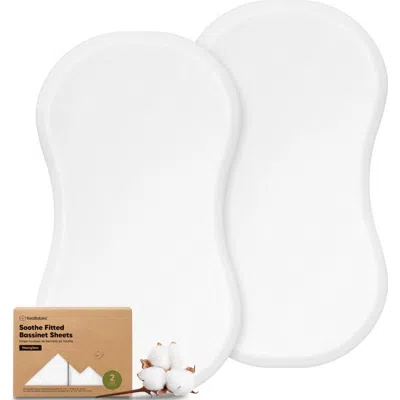 Keababies 2-pack Soothe Fitted Bassinet Sheets In White