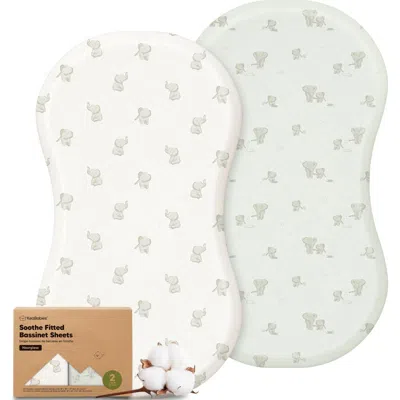 Keababies 2-pack Soothe Fitted Bassinet Sheets In White