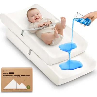 Keababies 2-pack Soothe [protect+] Waterproof Changing Pad Covers In White