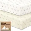 Keababies 2-pack Soothe [protect+] Waterproof Crib Sheets In Multi