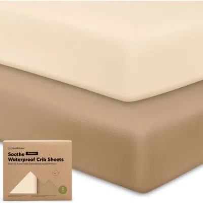 Keababies 2-pack Soothe [protect+] Waterproof Crib Sheets In Pecan