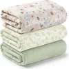 Keababies 3-pack Lyra Muslin Swaddle Blankets In Green