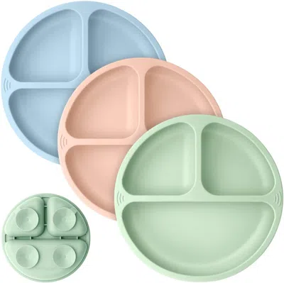 Keababies 3-pack Prep Silicone Suction Plates In Mellow