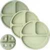 Keababies 3-pack Prep Silicone Suction Plates In Sage