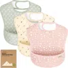 Keababies Kids'  3-pack Presto Waterproof Bibs In Fleur