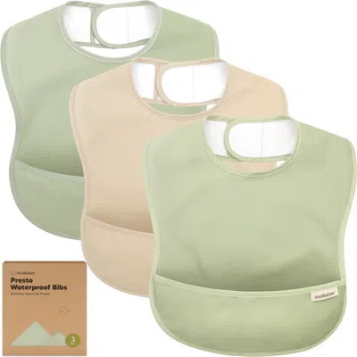 Keababies Kids'  3-pack Presto Waterproof Bibs In Jade