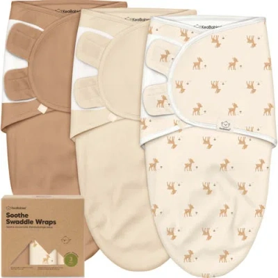 Keababies 3-pack Soothe Swaddle Wraps In Multi