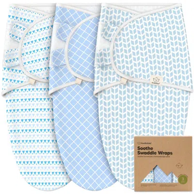 Keababies 3-pack Soothe Swaddle Wraps In Blue