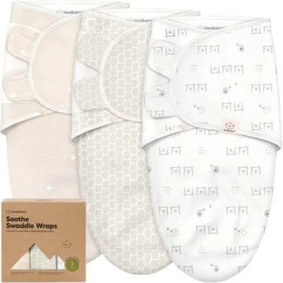 Keababies 3-pack Soothe Swaddle Wraps In White