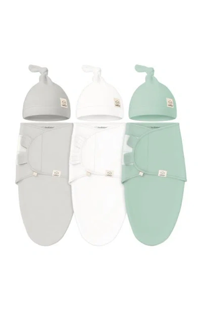 Keababies 3-pack Soothe Swaddle Wraps With Knot Hats In Multi