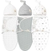 Keababies 3-pack Soothe Swaddle Wraps With Knot Hats In Nordic
