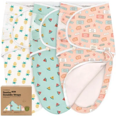Keababies 3-pack Soothe Zippy Swaddle Wrap In Multi