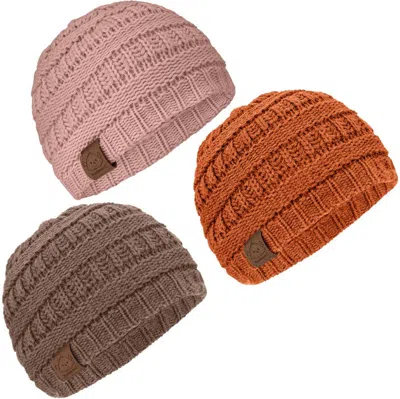 Keababies 3-pack Warmzy Baby Beanies In Tawny