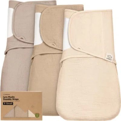 Keababies 3-pack Lyra Muslin Swaddle Wraps In Neutral