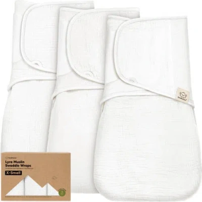 Keababies 3-pack Lyra Muslin Swaddle Wraps In White