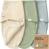 Keababies 3-pack Soothe Zippy Swaddle Wrap In Green