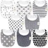 Keababies Kids'  8-pack Baby Drool Bibs In Grayscale