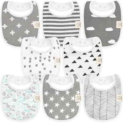 Keababies Kids'  8-pack Baby Drool Bibs In Grayscape