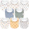 Keababies Kids'  8-pack Baby Drool Bibs In Pets & Paws