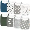 Keababies 8-pack Coast Drool Bibs In Green