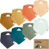 Keababies Kids'  8-pack Lumi Muslin Bandana Bibs In Eclipse