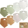 Keababies Kids'  8-pack Lumi Muslin Bandana Bibs In Pine