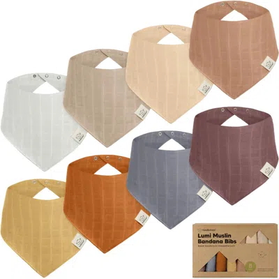 Keababies Kids'  8-pack Lumi Muslin Bandana Bibs In Spice
