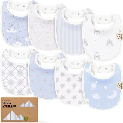 Keababies Kids'  8-pack Baby Drool Bibs In Blue