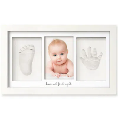 Keababies Baby Handprint & Footprint Keepsake Duo Frame In Alpine White